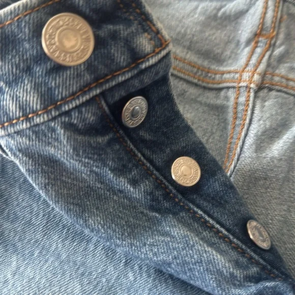 LEVI’s button fly wedgie straight denim blue jeans - Picture 5 of 6